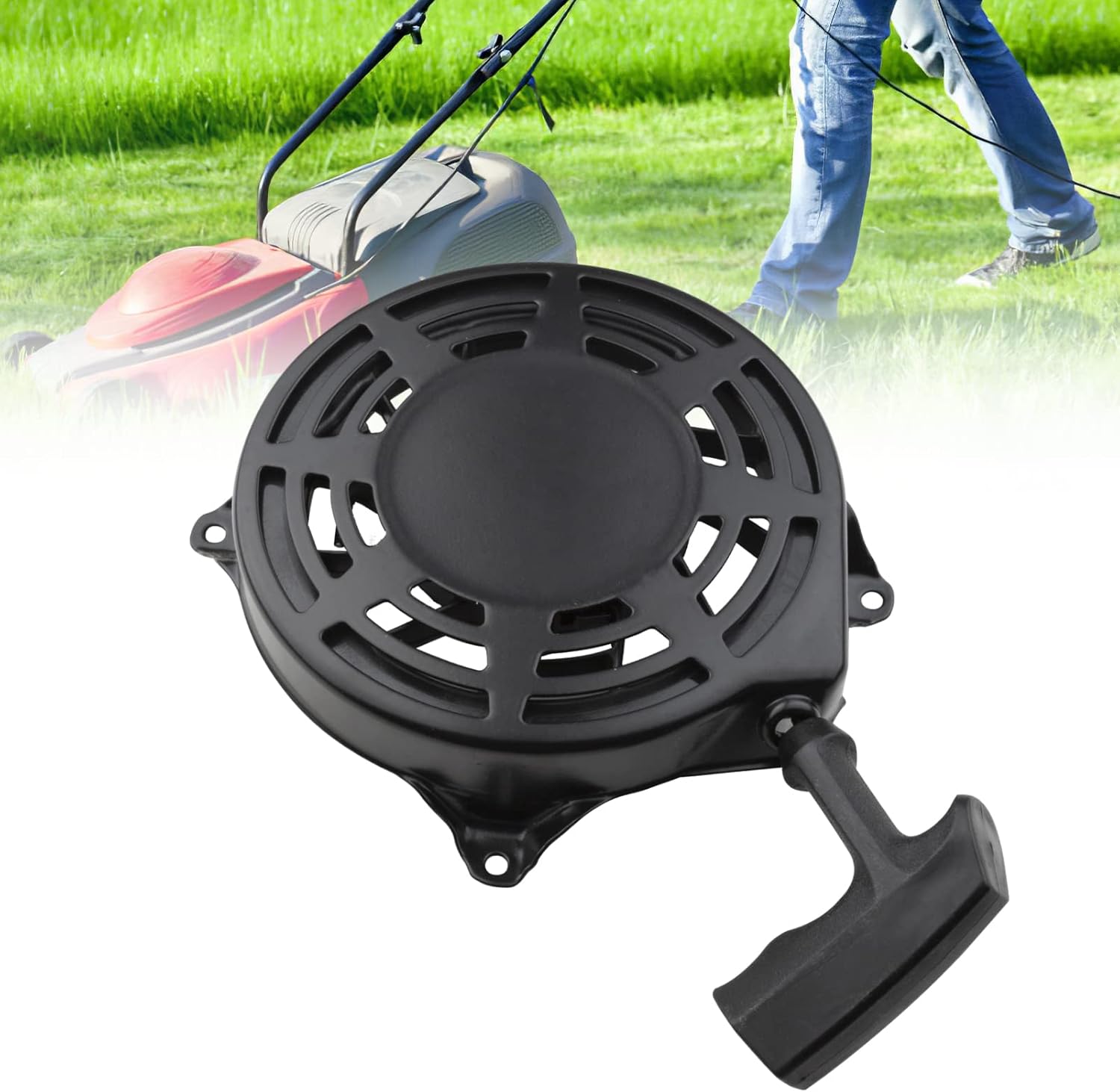 Seilzugstarter Für Rasenmäher – 1 Stück – Abs Und Metall – Zuverlässiger Motorstart – Kompatibel Mit Briggs & Stratton – Schwarz