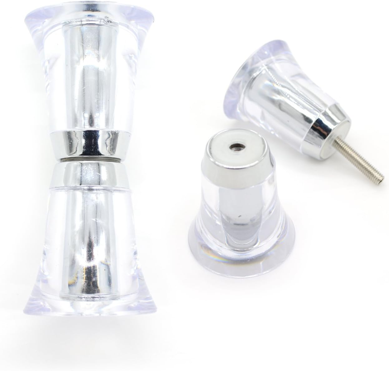 Transparente Duschtürgriffe – 2 Paar – Kristallkegel-design – Passend Für 6–14 Mm Glas – Für Duschkabinen Und Glastüren – Elegantes Design