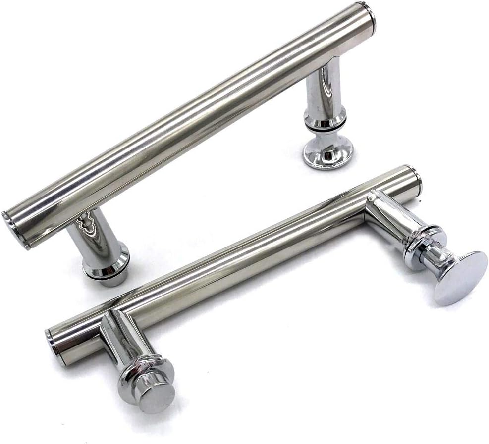 Verchromter Abs-duschgriff – 2er-set – Elegantes Design – Für 6–12 Mm Starkes Sicherheitsglas – Für Moderne Badezimmer – 145 Mm, Silber