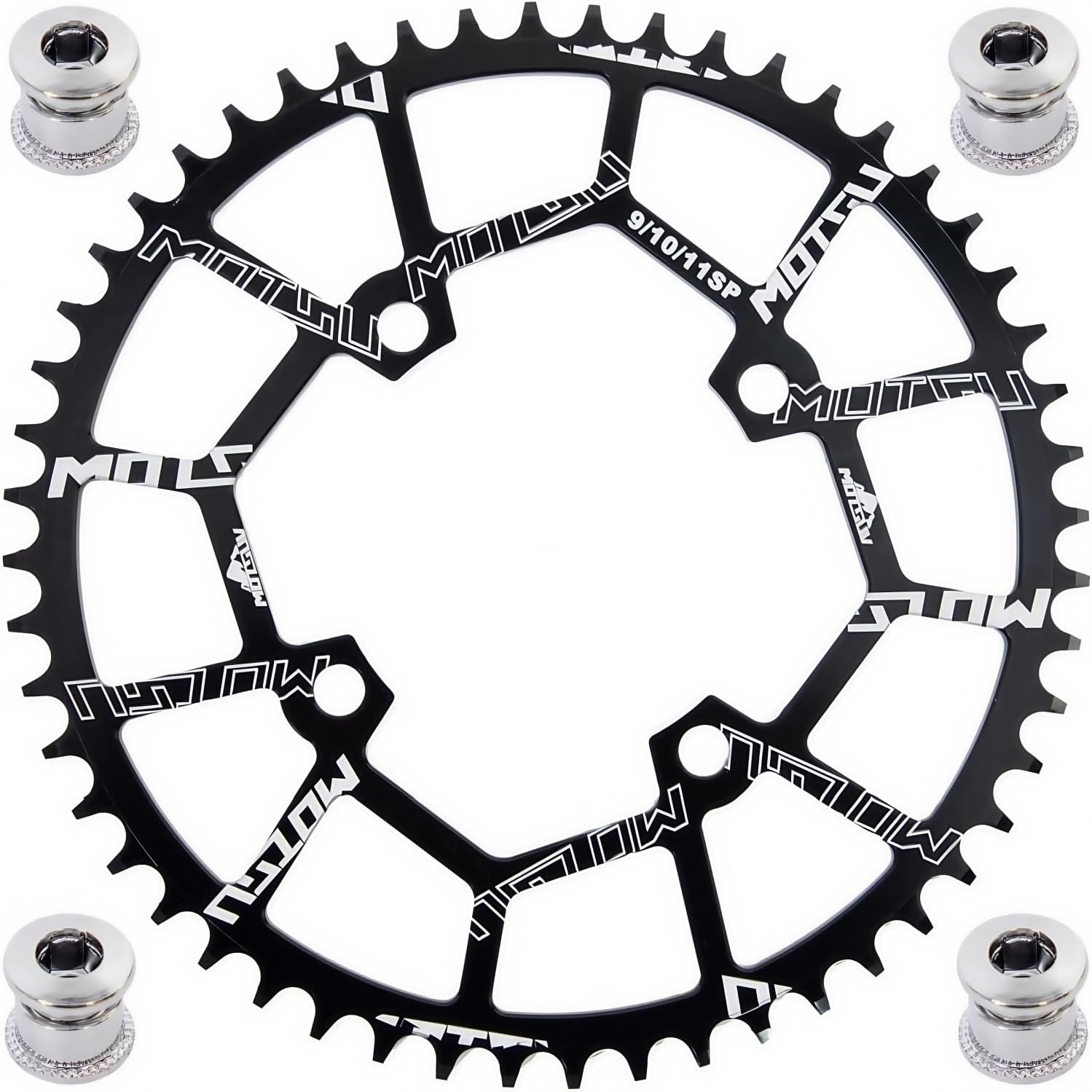 Ovalisierte Kurbelgarnitur – 1-teilig – Cnc-gefrästes 7075-t6-aluminium – Narrow-wide-profil – Kompatibel Mit 8- Bis 11-fach Rennrädern, Bmx-rädern Und Mountainbikes – Schwarz Oder Rot