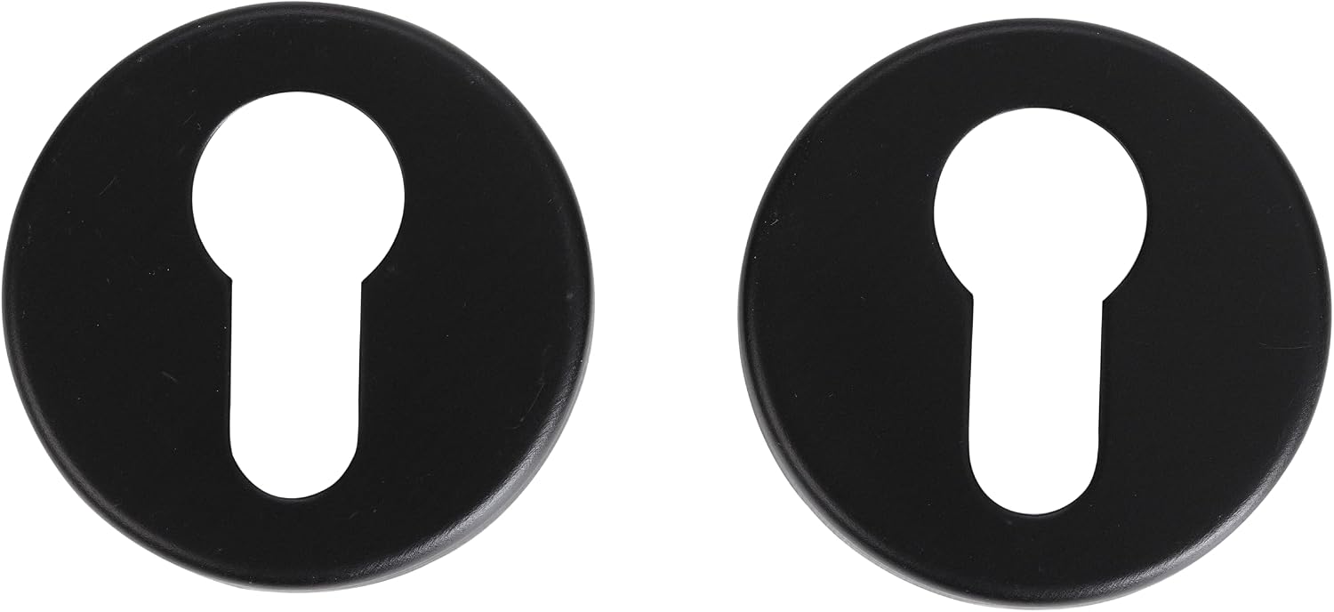 Rosette – 2er-paar – Stahl – Schlüssel I – Haustür – Mattschwarz – 50 Mm