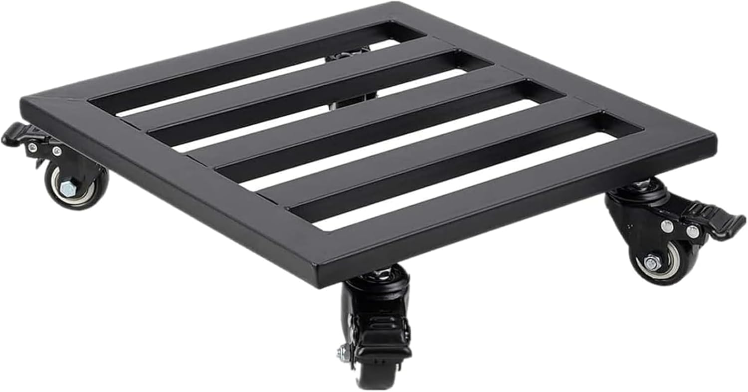 30,5 Cm Hoher Blumenständer Aus Metall, Stabiler, Quadratischer Pflanzenwagen Mit Rollen Für Drinnen Und Draußen, Große Blumentöpfe Mit Rollhalterung, Ablageschale
