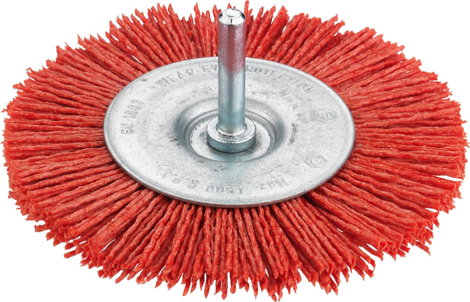 75-mm-nylon-schleifbürste – 1 Stück – Roter Nylon- Und Stahlschaft – Kratzfreie Reinigung – Zum Bohren Von Metall Und Holz – Durchmesser 75 Mm