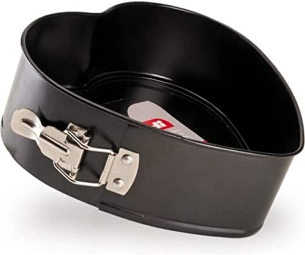 Herzförmige Kuchenform, 22 Cm – 1 Stück – Antihaftbeschichteter Stahl – Herausnehmbarer Und Robuster Boden – Für Backen Zu Hause Und Für Partys – Farbe: Mokka