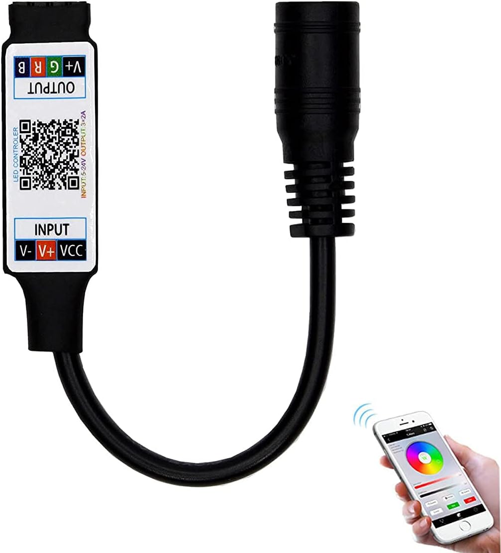 Mini-rgb-led-controller – 1 Stück – Bluetooth 4.0, Schwarz – Farb- Und Musiksteuerung – Wohnzimmer, Bar, Schlafzimmer – Dc 5 V Bis 24 V