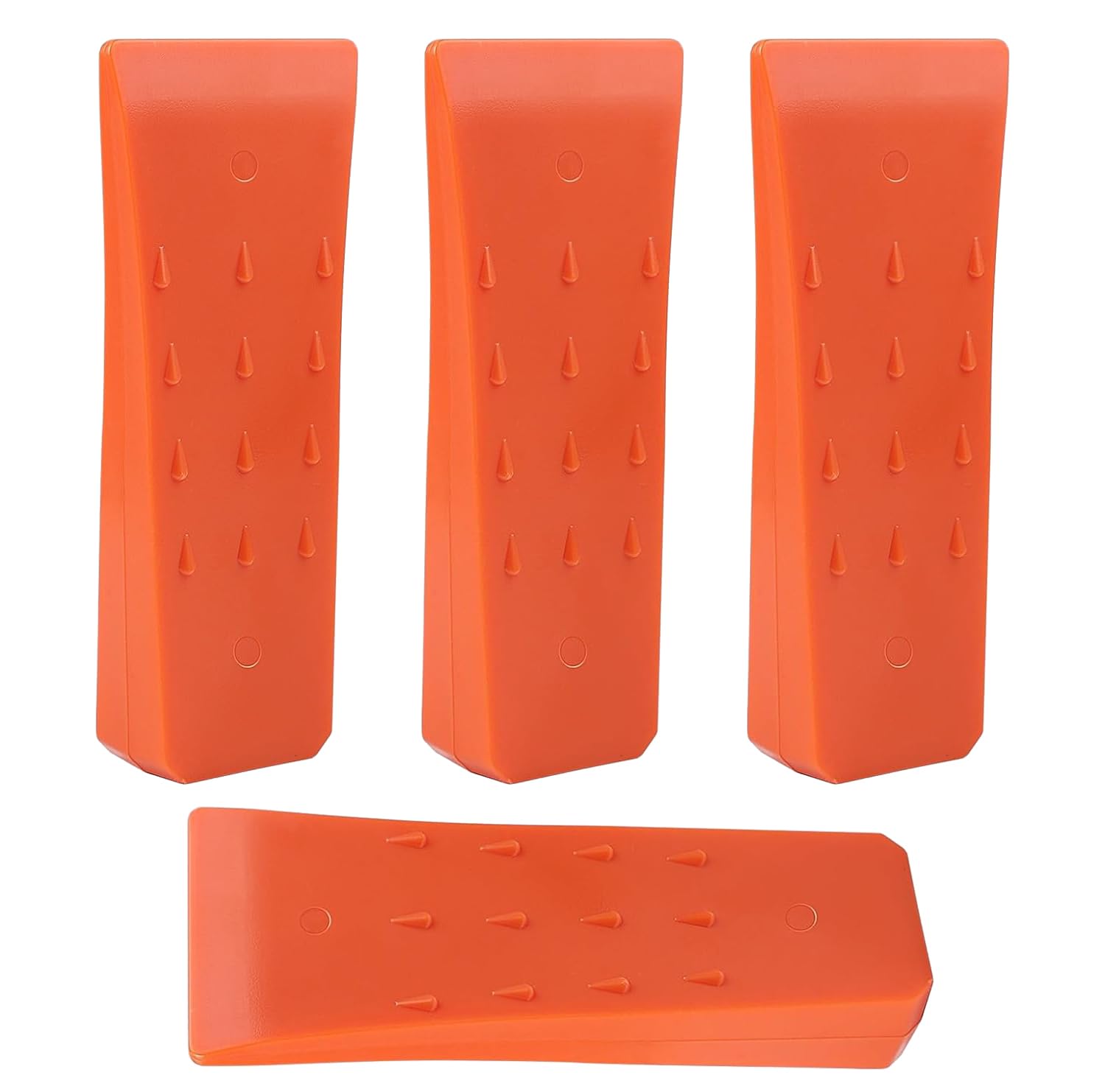 Kettensägen-fällkeil – 4er-set – Robustes Abs-kunststoff – Kontrolliert Die Fallrichtung – Für Holzfäller Und Forstwirte – 15 Cm, Gelb-orange
