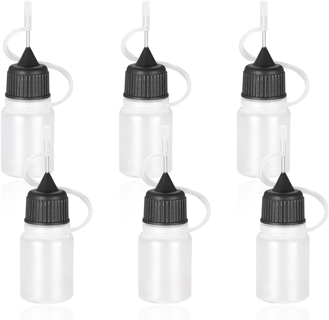 5-ml-tropffläschchen – 6er-pack – Weicher Kunststoff – Präzisionsapplikator – Nähen Und Basteln – Transparent Mit Nadelspitze