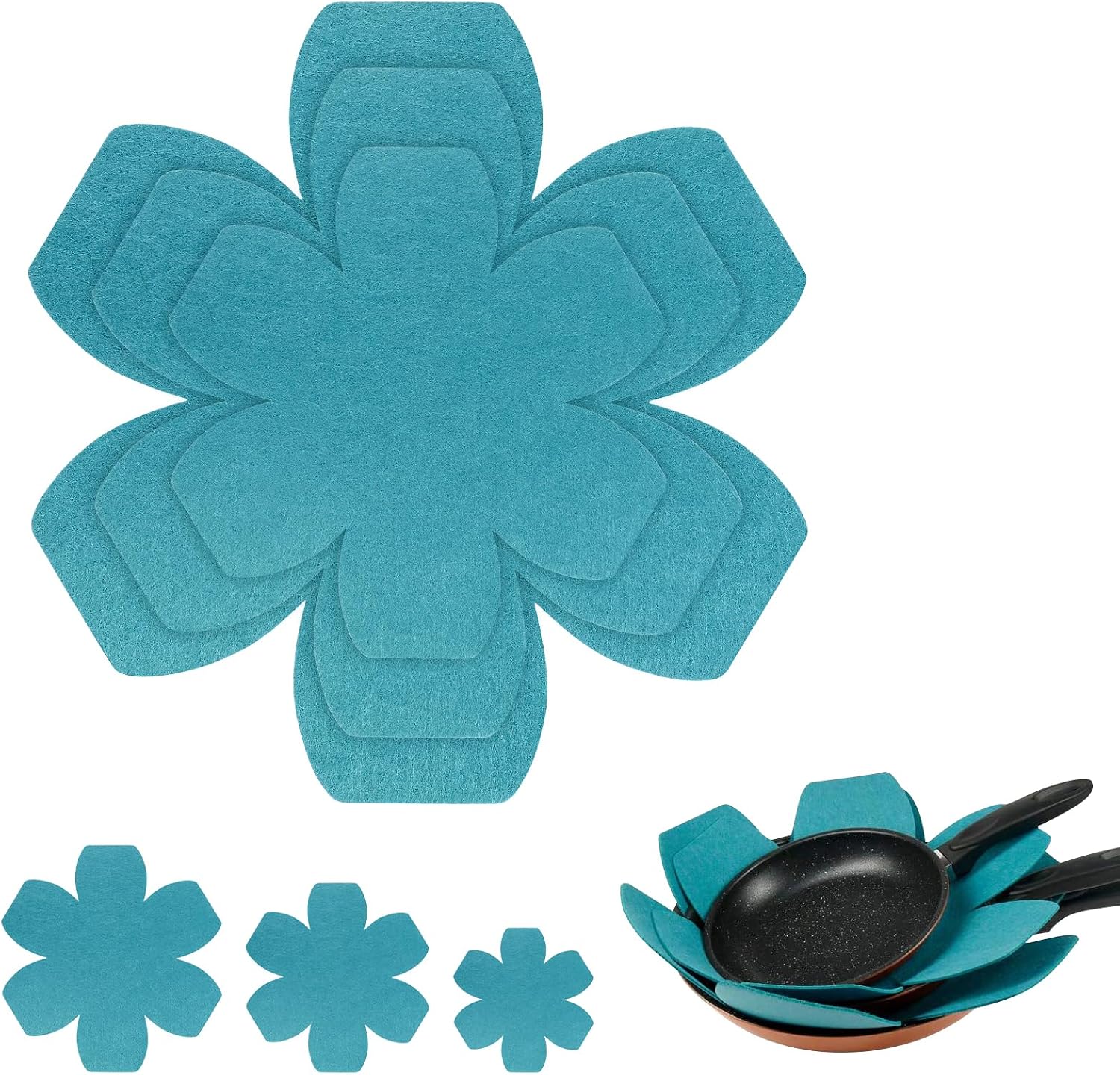 Filz-topfschoner – 6er-set – Hitzebeständiger Filz – Kratzfest Für Die Küche – Für Töpfe Und Pfannen – 3 Größen: 25/20/15 Cm