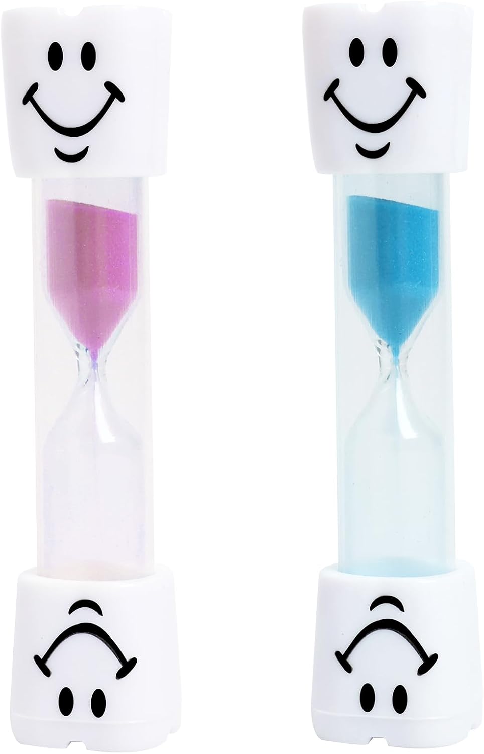 3-minuten-sanduhr Für Kinder – 2er-set – Glas Und Robustes Pvc – Lustiger Visueller Timer – Ideal Zum Zähneputzen Und Für Spiele – Buntes, Fröhliches Design