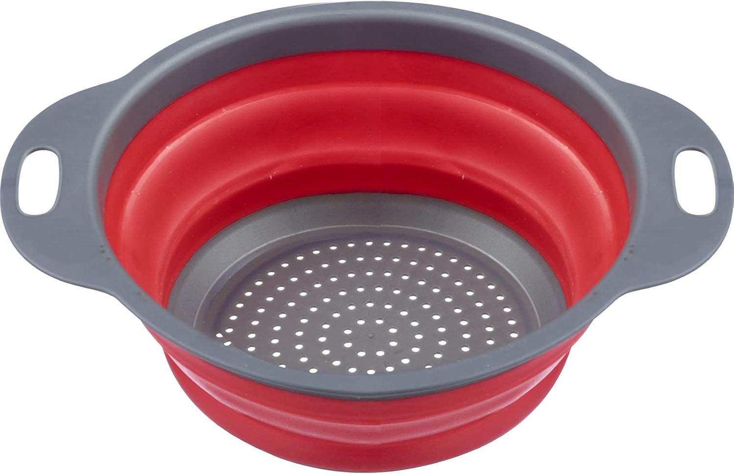 Zusammenklappbares Sieb – 1 Stück – Pp/tpe-kunststoff – Zum Abtropfen Und Waschen – Für Den Täglichen Gebrauch In Der Küche – 22 Cm, Grau/rot
