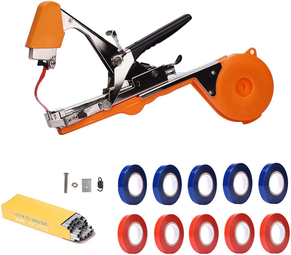 Professionelle Astbinder – 1 Stück – Stahl Und Kunststoff – Schnellbinder Für Äste, Weinreben, Tomaten Und Obstbäume – Mit 10 Rollen