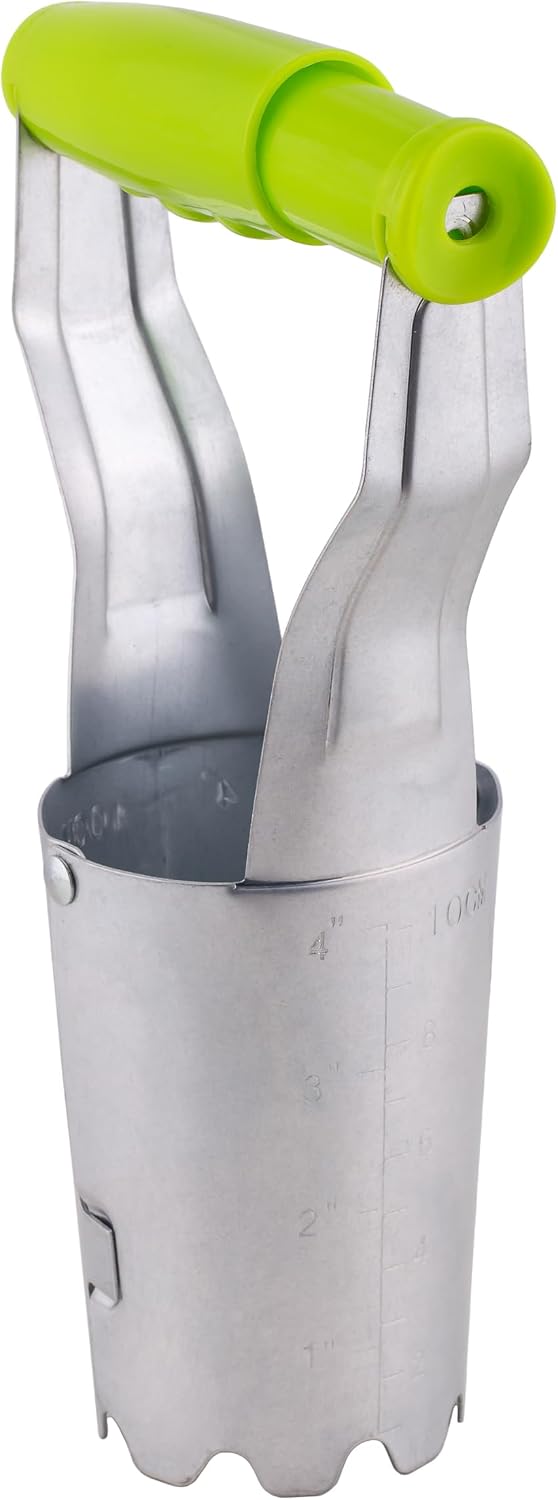Blumenzwiebelpflanzer – 1 Stück – Edelstahl – Präzises Pflanzen Mit Skala – Zum Pflanzen Von Tulpen Und Narzissen – Tiefe 10 Cm