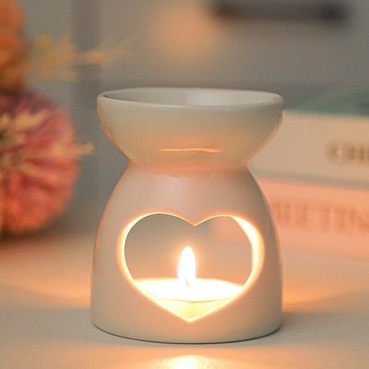 Keramischer Duftölbrenner – 1 Stück – Modernes Und Elegantes Design – Sanfte Aromaverteilung – Für Wohnzimmer, Schlafzimmer Oder Als Geschenk – Cremeweiß