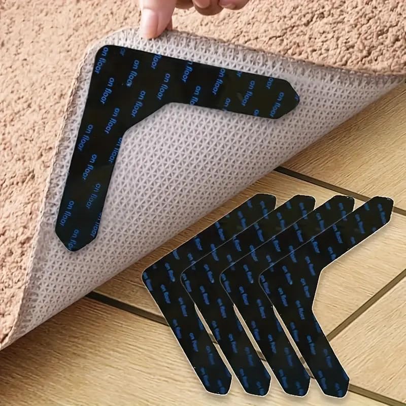 Doppelseitiges Teppichklebeband – 8 Stück – Transparentes Acrylmaterial – Stark Rutschfester Halt – Für Wohnzimmer, Schlafzimmer, Flur – 3 Cm Breit
