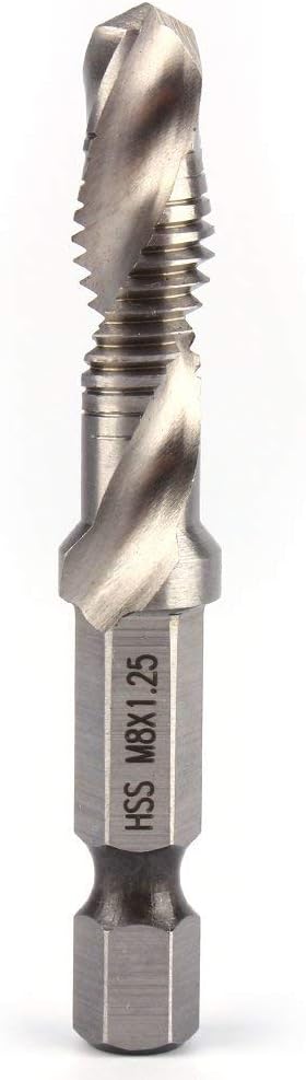 M8 Hss 1/4" Sechskantschaftbohrer, Metrisches Gewinde, Für Mechanische Anwendungen Oder Heimwerkerarbeiten