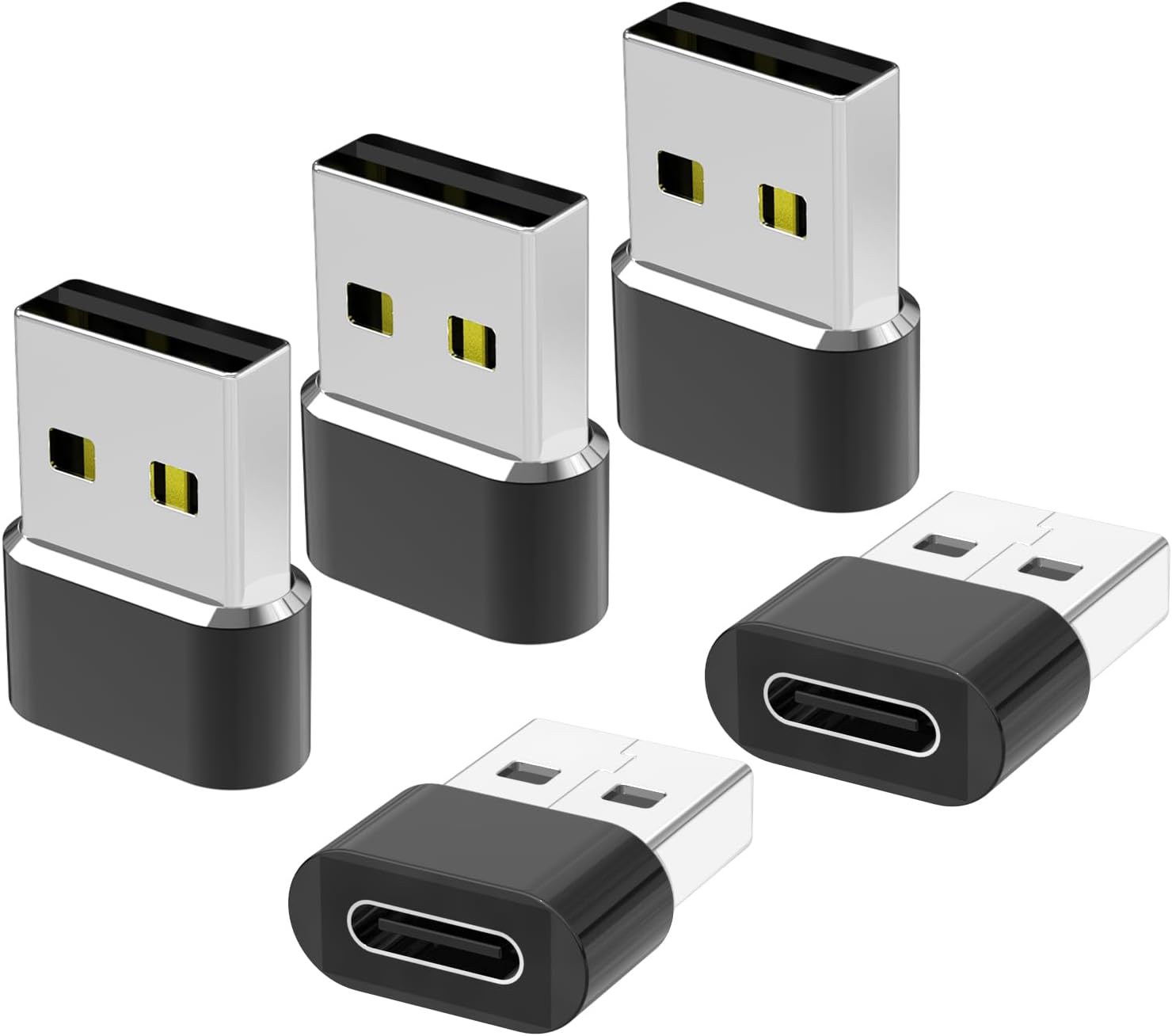 5er-pack Usb-auf-usb-c-adapter, Typ-c-buchse Auf Usb-a-stecker Konverter-ladegerät Für Apple Watch 7, 8, 9, Iphone 12, 13, 14, 15, 16, 17 Pro Max, Se, Ipad Air 4, 5, Mini, 6, Samsung Galaxy S23, S24,