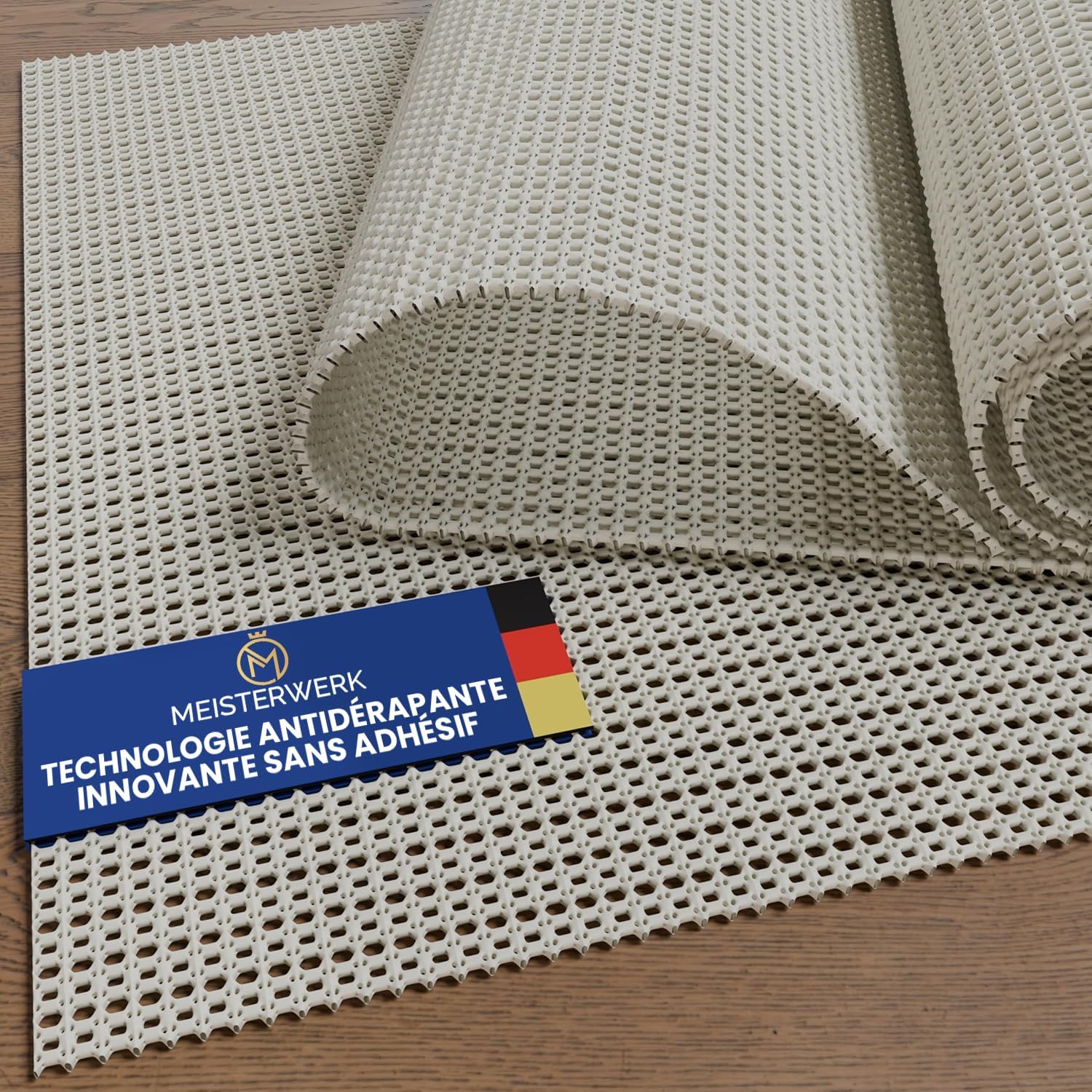 Rutschfeste Unterlage – 1 Stück – Hochwertiges Pvc – Extra Starker Halt Ohne Klebstoff – Für Parkett- Und Fliesenböden – Zuschneidbar