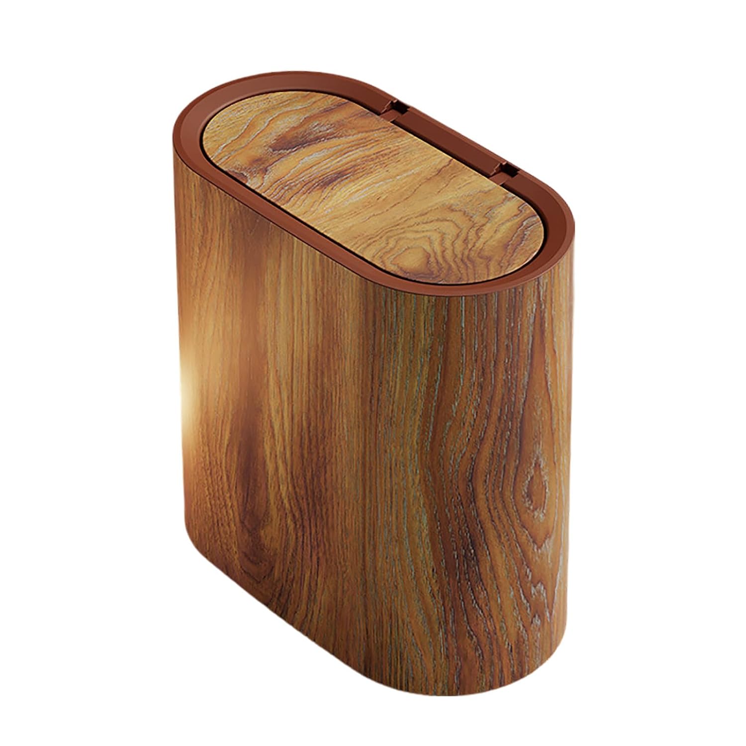 Badezimmer-abfalleimer – 1 Stück – Marmor Und Holz-kunststoff – Inklusive Deckel – Platzsparend – Für Zuhause, Küche Und Hotel – 29,5 X 29 X 16 Cm