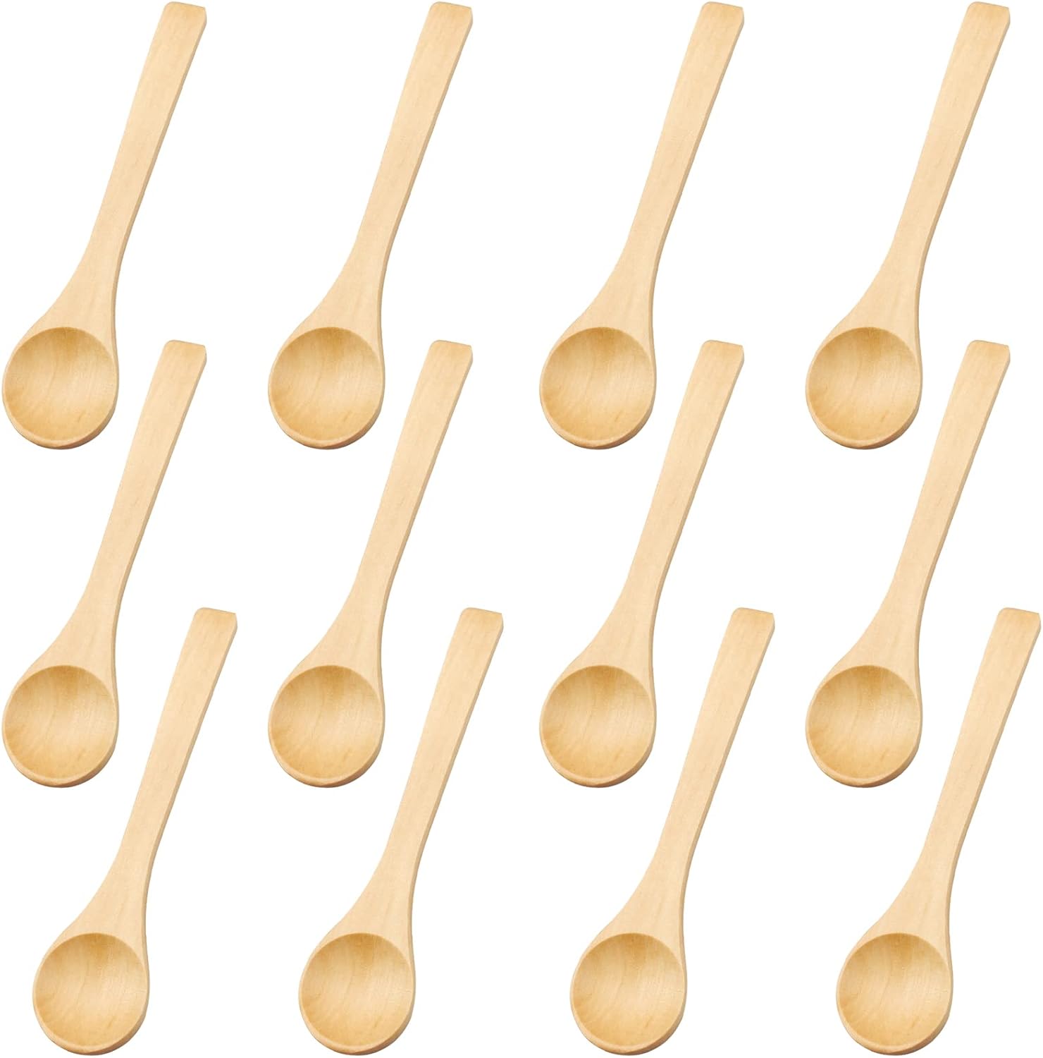 Set Mit 12 Naturholzlöffeln – 13 X 3 Cm – Für Honig, Gewürze Und Desserts – Umweltfreundliche Küchen- Und Bastelutensilien