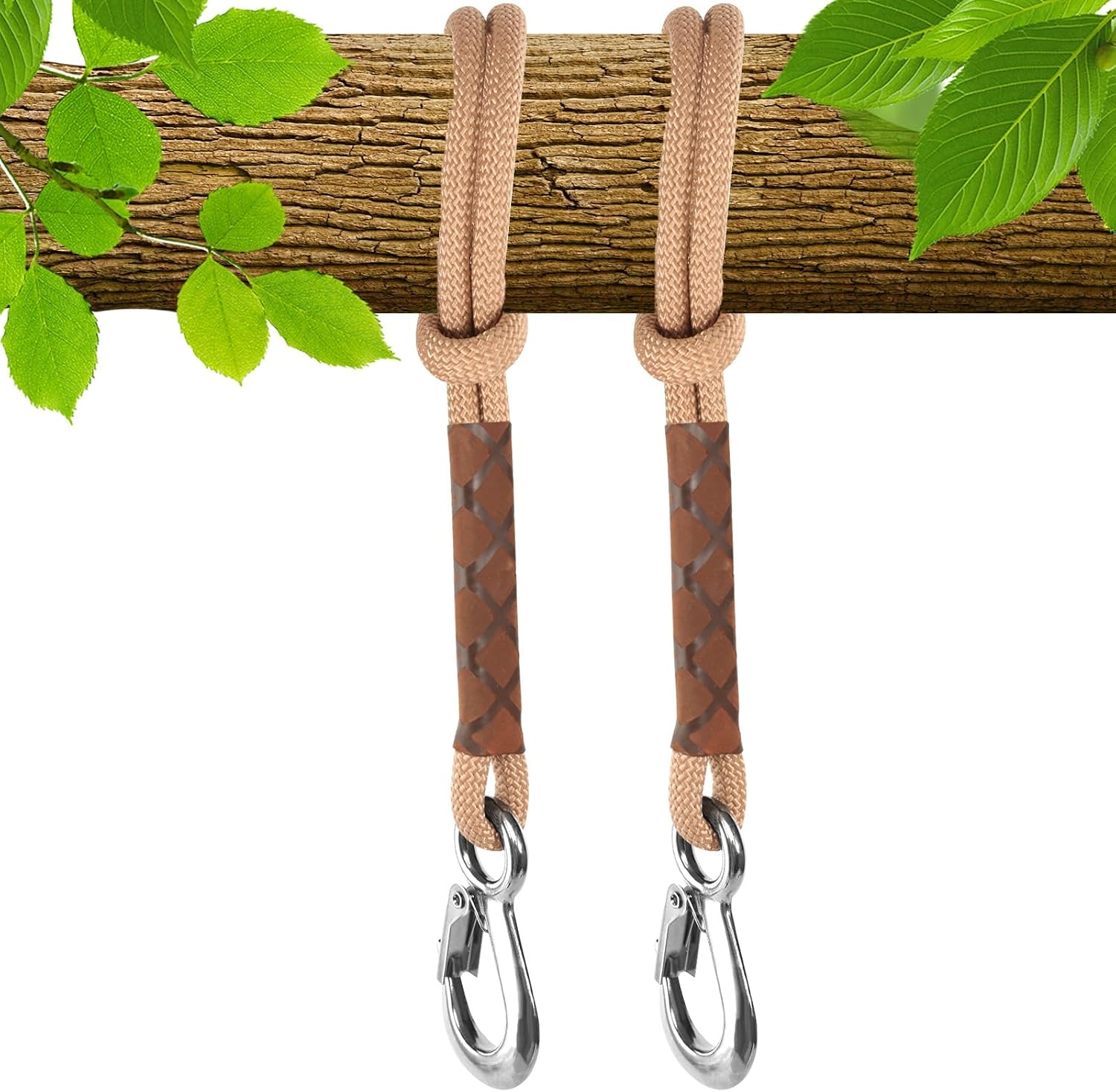 2 Stück Baumschaukelgurte, 0,6 M Hängemattengurte Mit Karabinern, Hängemattenaufhängungsgurt, Hängemattenseil, Hängemattenbefestigung, Hängemattengurt Für Yogaschaukel, Campinghängematte