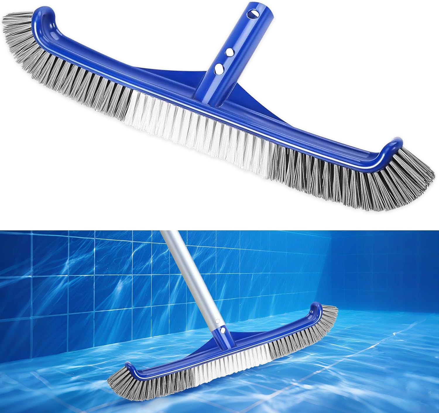 Poolbürstenkopf – 1 Stück – Nylon Und Kunststoff – Wand- Und Bodenreinigung – Für Spa Und Terrasse – 43 Cm, Blau
