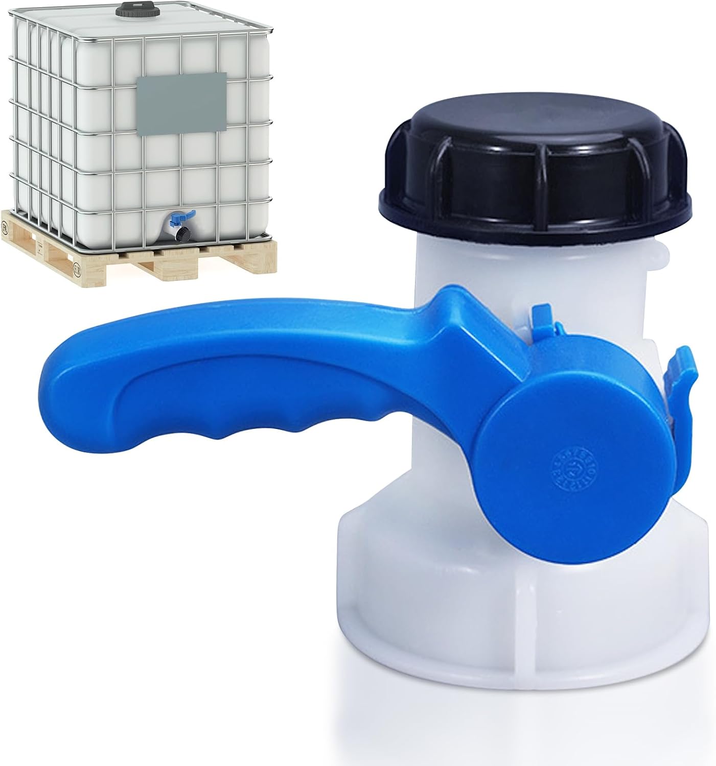 1000-liter-tankventil – 1 Stück – Kunststoff – Durchflussregelung – Ibc-wassertank – Dn 50 – Blau