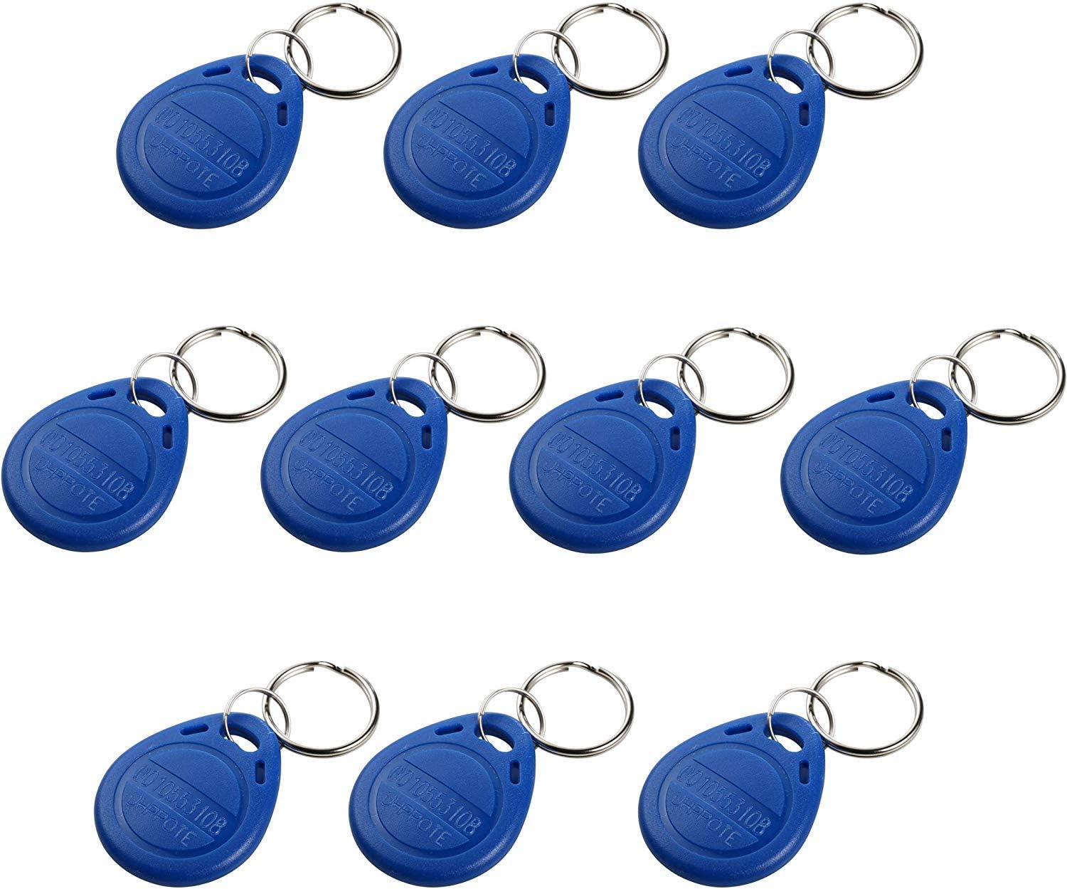 Rfid-zutrittskarten – 10er-pack – Blaues Pvc – Nur-lese-funktion (125 Khz) – Büro-zutrittskontrolle – Schlüsselringgröße