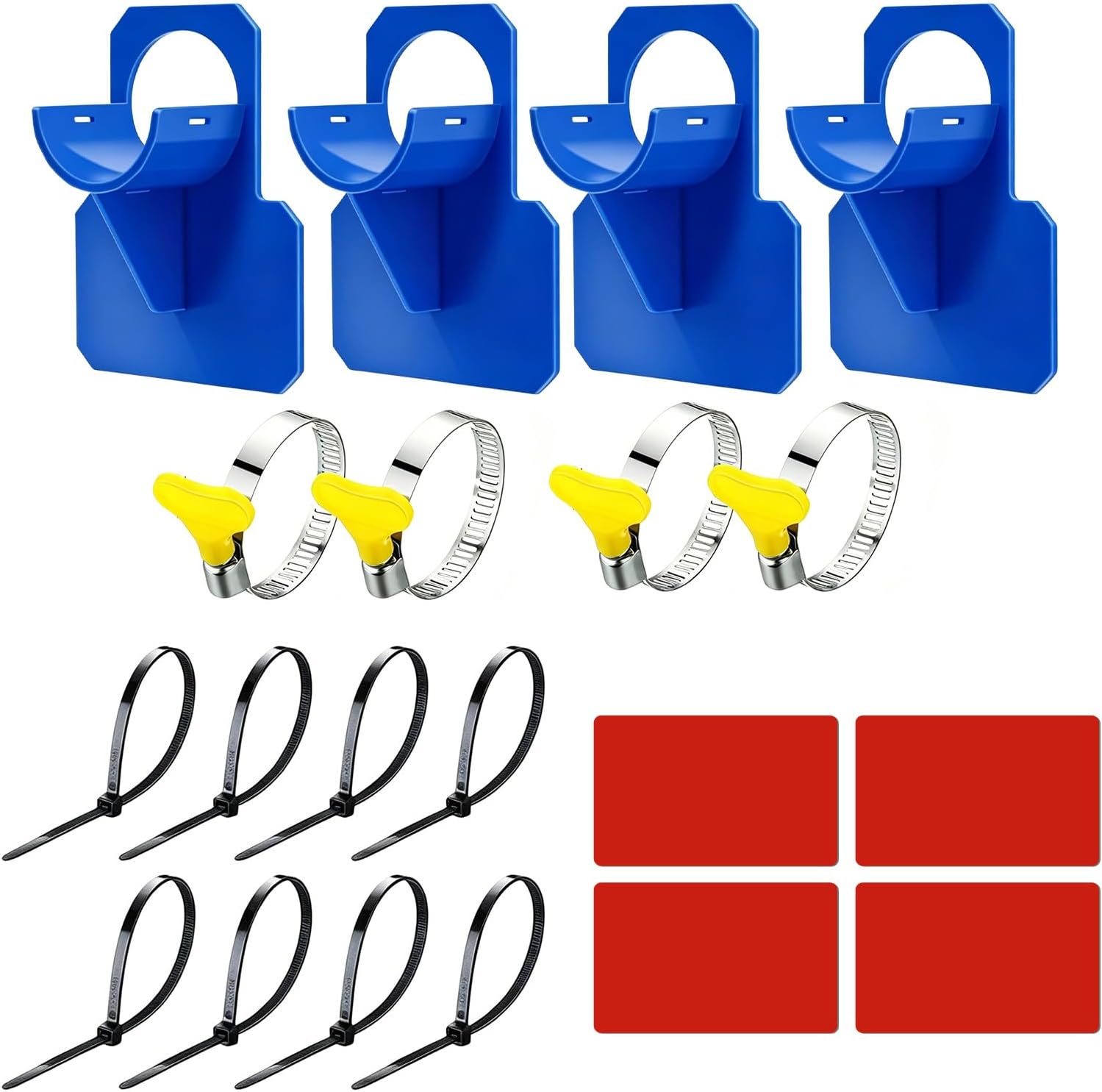 4er-set Poolschlauchhalterungen – Robustes Kunststoffmaterial – Werkzeuglose Wandmontage – Für Schläuche Mit 30–37 Mm Durchmesser – Ideal Für Aufstellpools – Blau