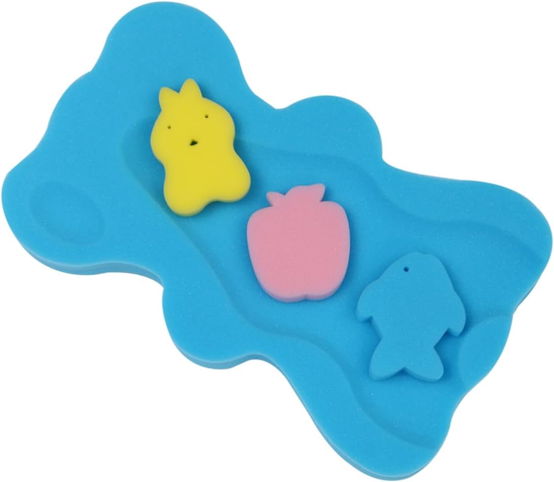 Babybadematte – 1 Stück – Weicher Blauer Frottee – Rutschfest Und Komfortabel – Für Neugeborene (mädchen Und Jungen) – 49,5 X 29,5 Cm
