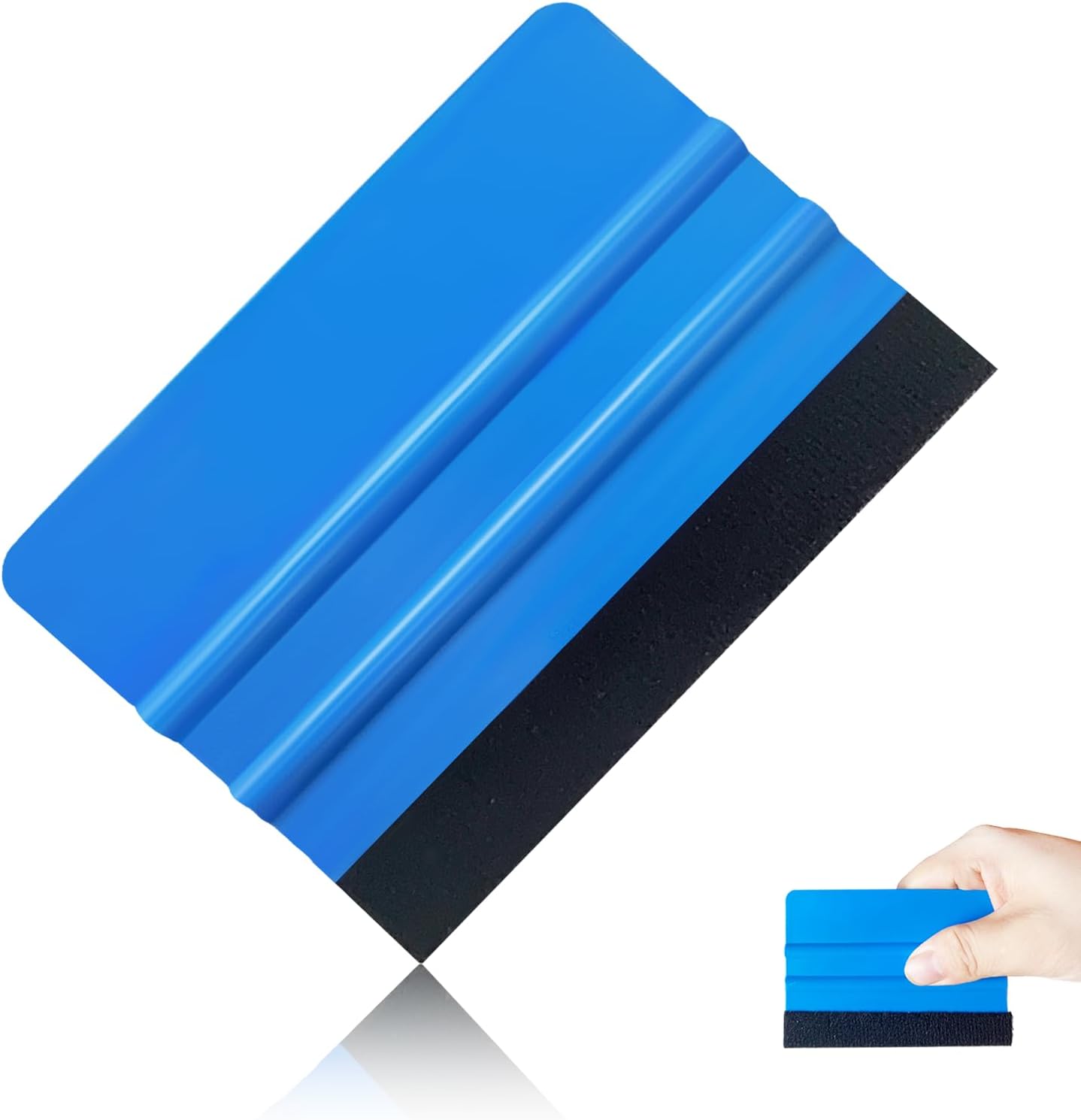 Filzrakel Für Vinylfolien – 1 Stück – Robustes Kunststoffmaterial Mit Flexibler Kante – Glättet Folien Kratzfrei – Für Schilder- Und Fensterfolierung – Blau, 9,7 X 7,1 Cm