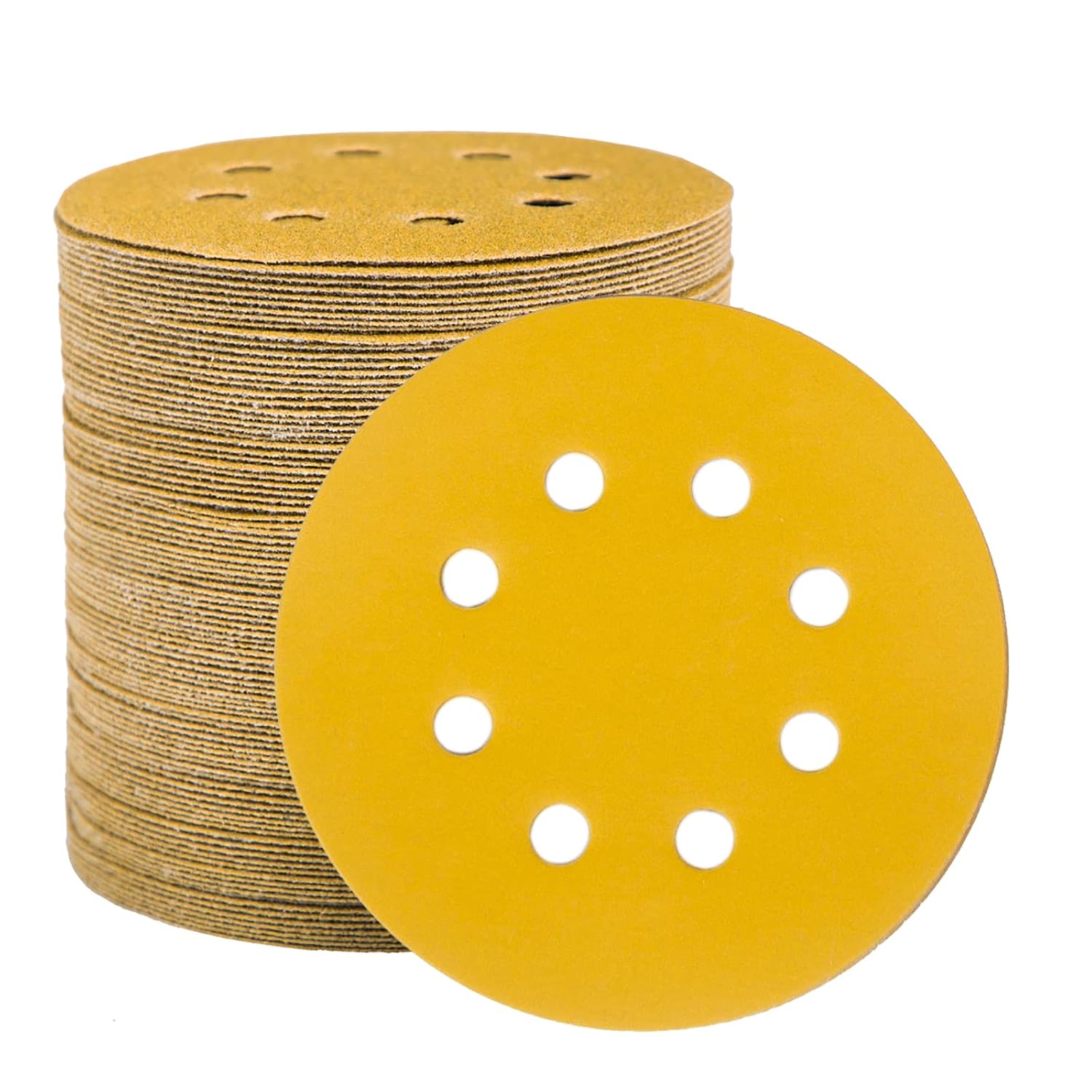 125-mm-schleifscheiben – 100er-packung – Aluminiumoxidpapier – 8 Löcher, Körnung 320 – Für Holz, Metall Und Lack – 125 Mm Durchmesser