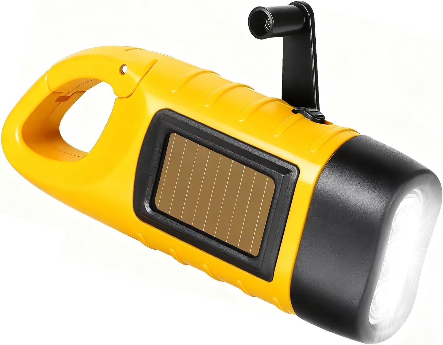 Dynamolampe – 1 Stück – Pvc Und Abs – Handkurbel Und Solarbetrieb – Wandern, Notfälle, Camping – Gelb, 124 X 45 Mm