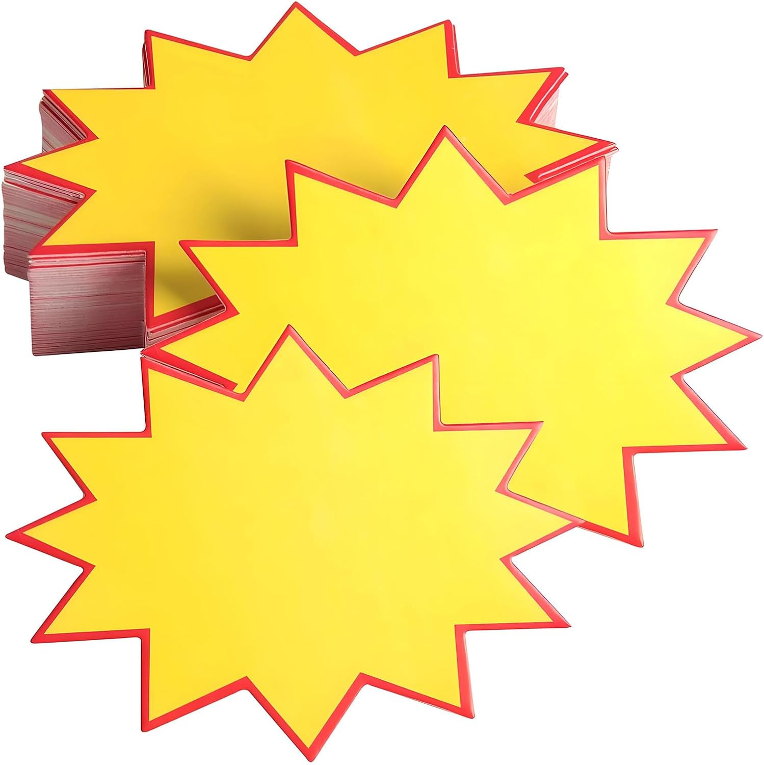 Preisschilder Aus Papier – 100 Stück – Gelber Stern – Sonderangebot – Supermarkt – 7 X 5 Cm