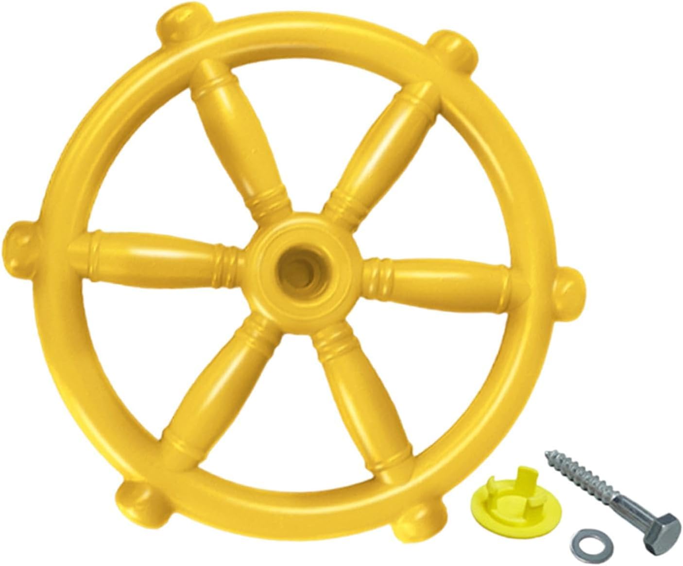 Piraten-steuerrad – 1 Stück – Gelber Kunststoff – Schaukelzubehör – Für Kinderspielplätze Im Freien – 30 X 5,3 Cm