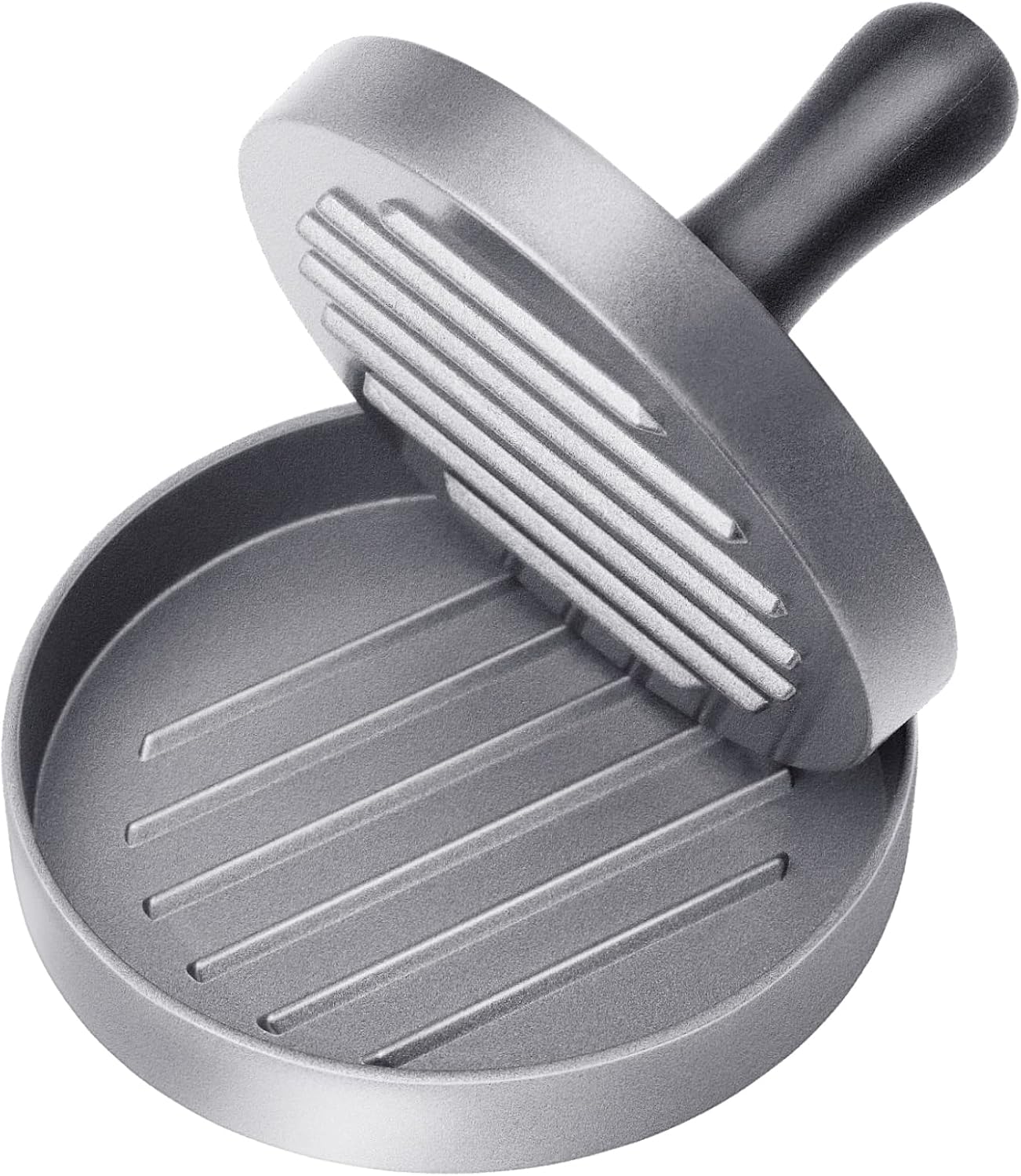 Hamburgerpresse – 1 Stück – Edelstahl Und Abs – Antihaftbeschichtung – Für Küche Und Grill – 11,5 Cm