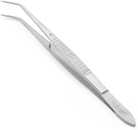 Präzisionspinzette Mit Abgewinkeltem Griff – 1 Stück – Edelstahl – Ideal Zum Anrichten Von Speisen – Für Köche Und Hobbyköche – 16 Cm