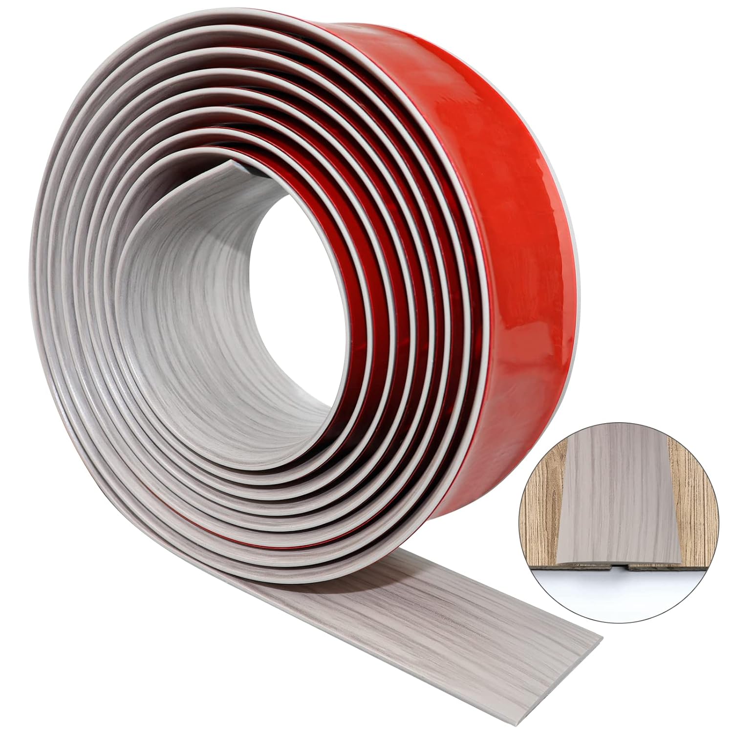 Selbstklebende Türschwelle – 1 Stück – Pvc In Holzoptik – Flexibler Bodenübergang – Für Den Innenbereich (wohn- Und Geschäftsräume) – Grau, 200 X 5 Cm