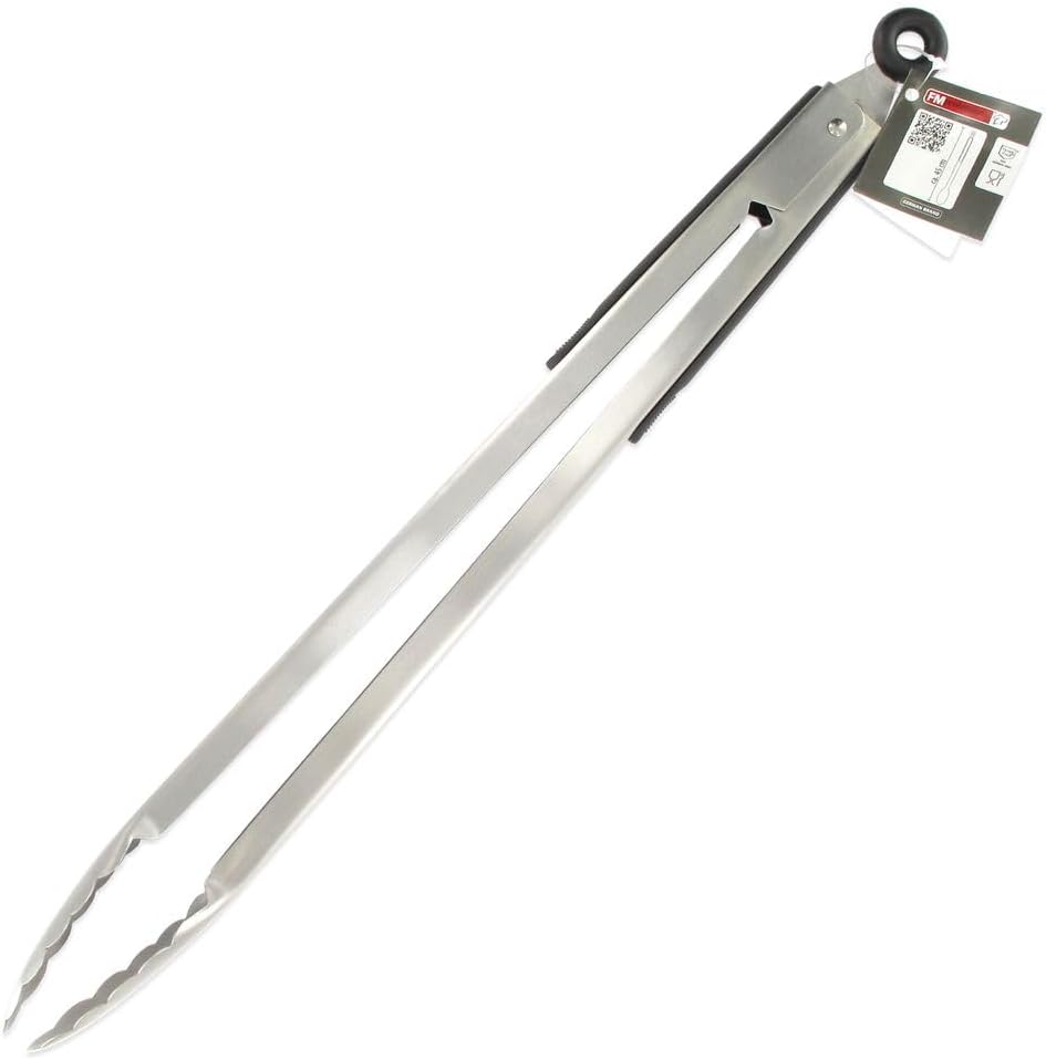 Riesen-servierzange – 1 Stück – Edelstahl – Verriegelbar Und Fester Griff – Grill Und Küche – 45 Cm, Grau