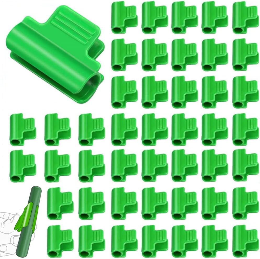 Gewächshausclips – 40 Stück – Grüner Kunststoff – Befestigung An 16-mm-rohren – Gartenarbeit Und Planen – 5 Cm
