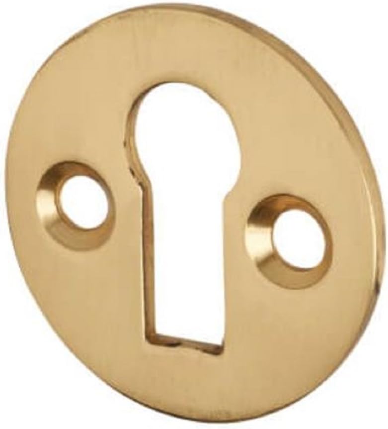 32-mm-schlossrosette – 1 Stück – Massives, Poliertes Messing – Klassisches Design Für Türen – Innen- Und Außenbereich – Durchmesser 32 Mm