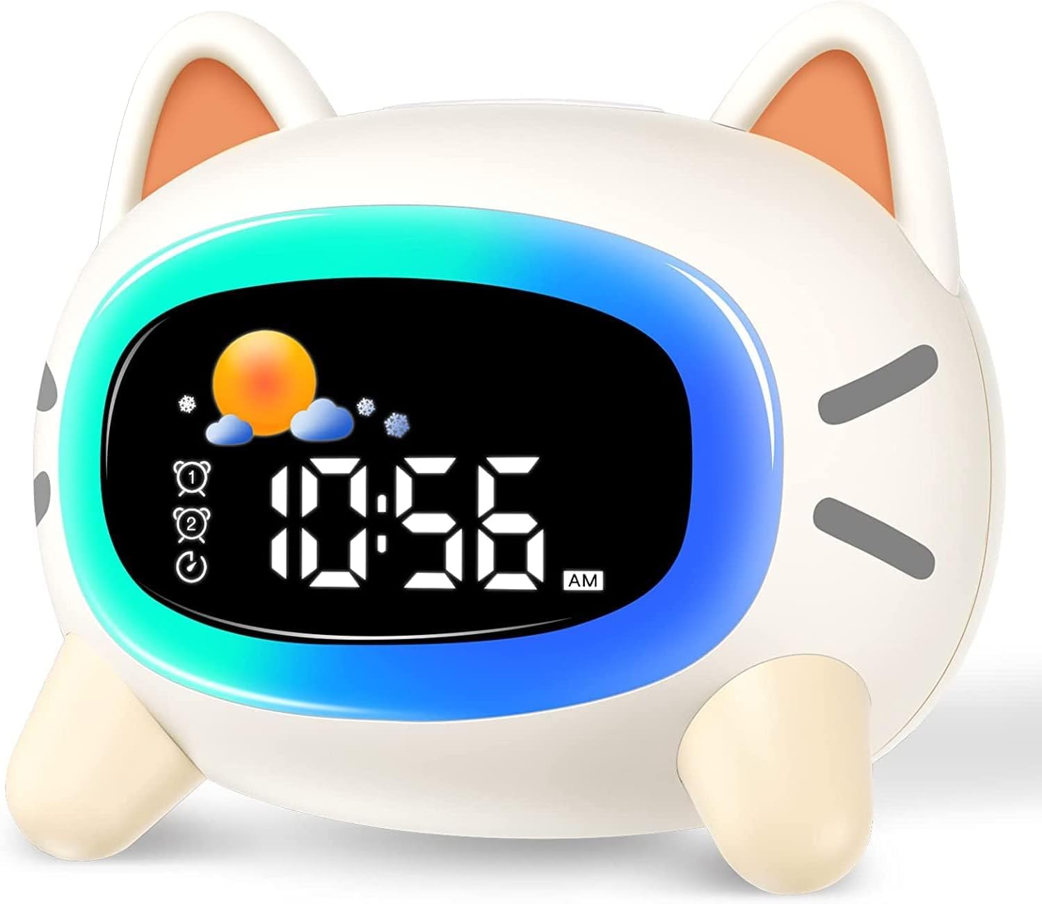 Pädagogischer Kinderwecker – 1 Stück – Abs-kunststoff – Led-tag/nacht-anzeige – Babyzimmer – Mehrfarbig