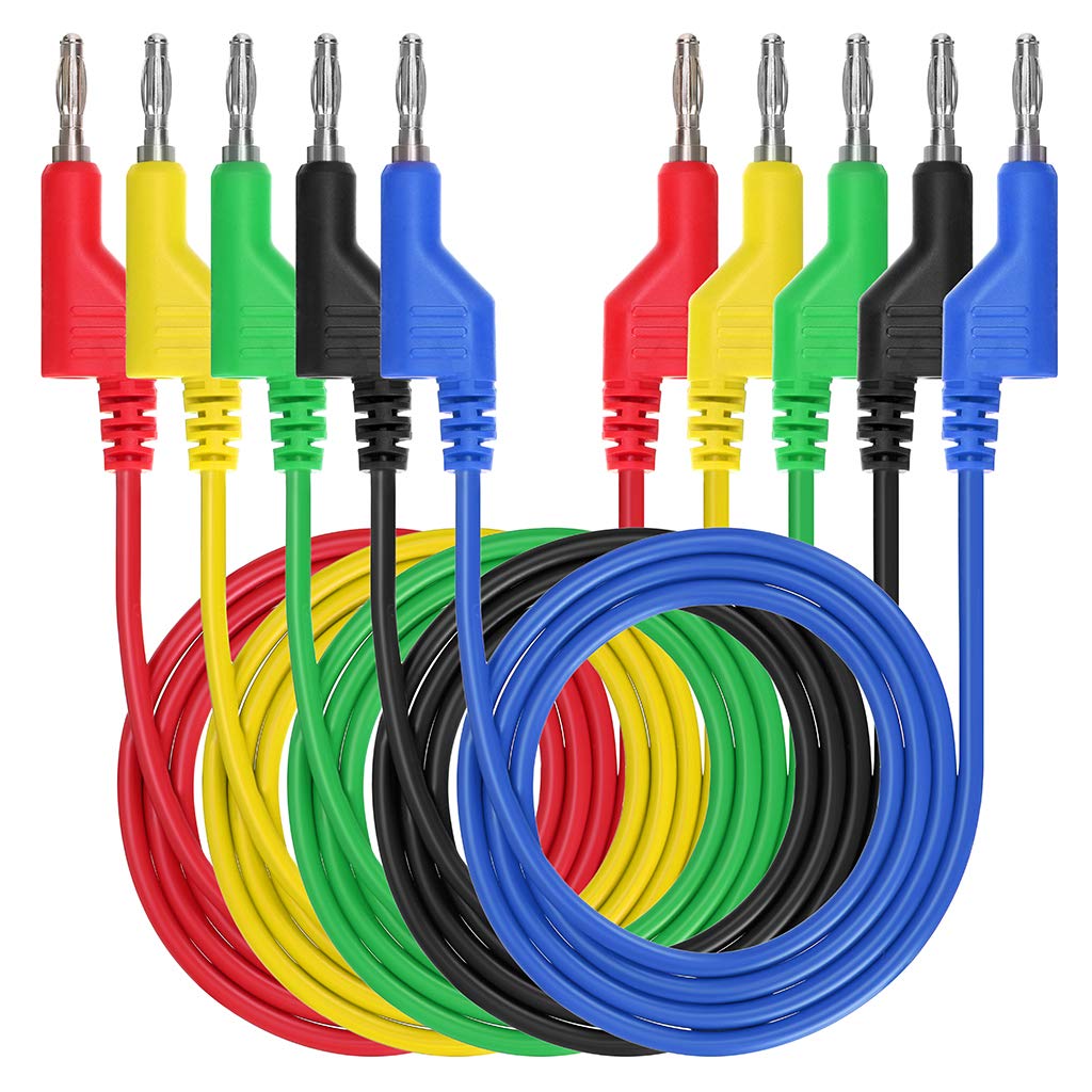 Messleitungen – 5 Stück – Flexibles Silikon – 4-mm-bananenstecker – 1000 V, 15 A – Multimeter – 1 Meter
