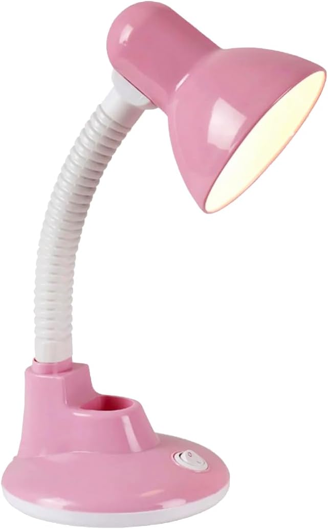 Schreibtischlampe – 1 Stück – Metall – Flexibler Arm – Ideal Zum Lernen Und Arbeiten – Rosa
