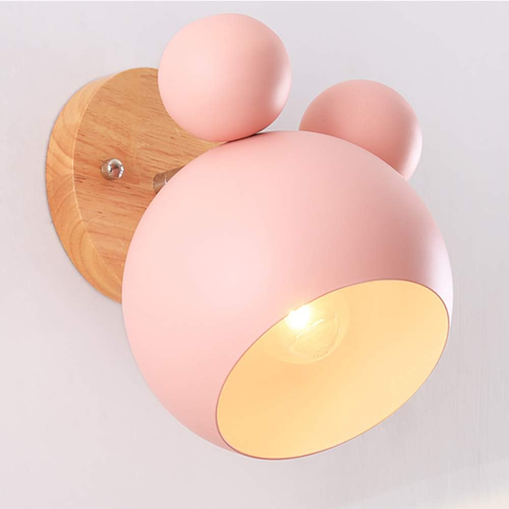 E27 Wandleuchte – 1 Stück – Eisen Und Holz – Verstellbar – Wohnzimmer, Schlafzimmer, Küche – Rosa