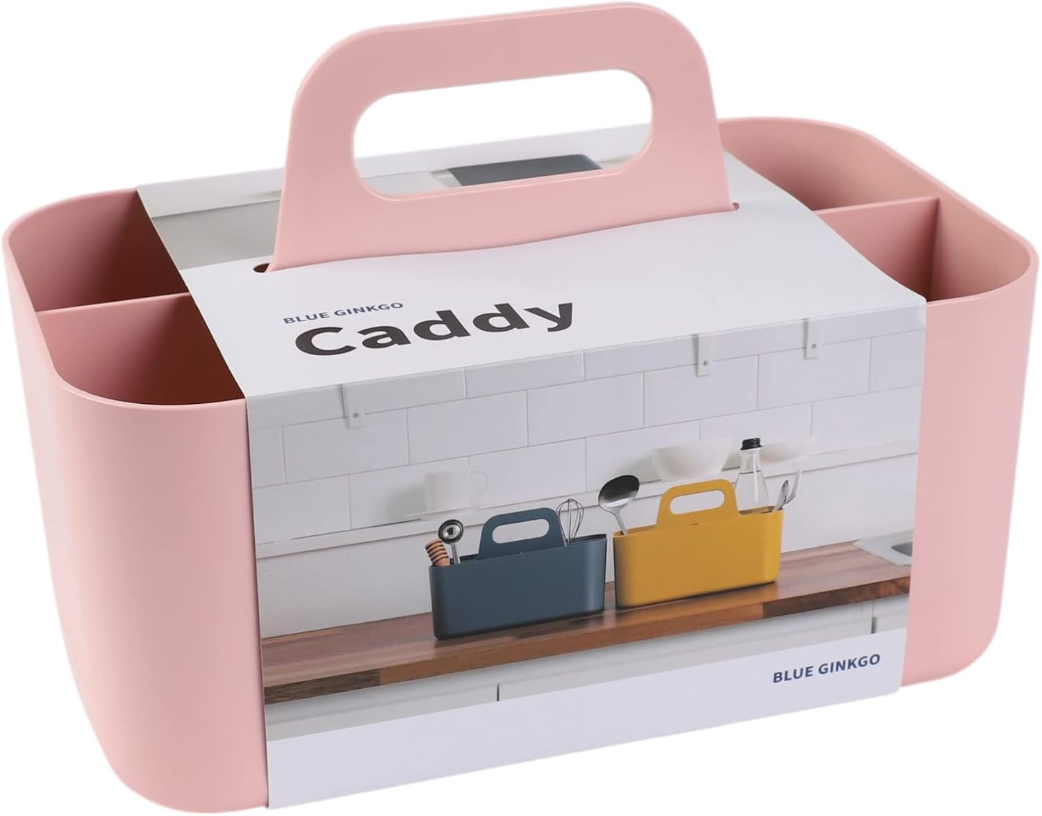 Stapelbarer Organizer – 1 Stück – Mattrosa Kunststoff – Tragbare Aufbewahrung Mit Trennwand – Für Bad Und Büro – 25 X 15,5 X 27 Cm
