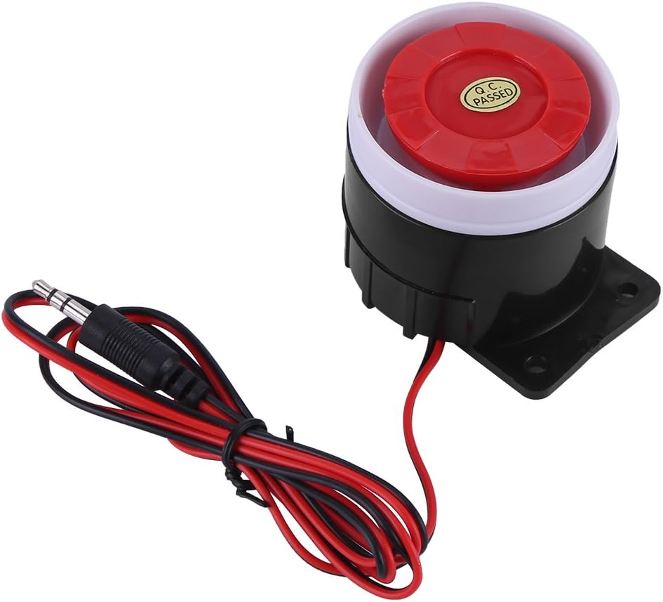 12-v-kabelsirene – 1 Stück – Kunststoff Und Metall – 110 Db Akustischer Alarm – Sicherheit Für Haus Und Büro – 5 Cm