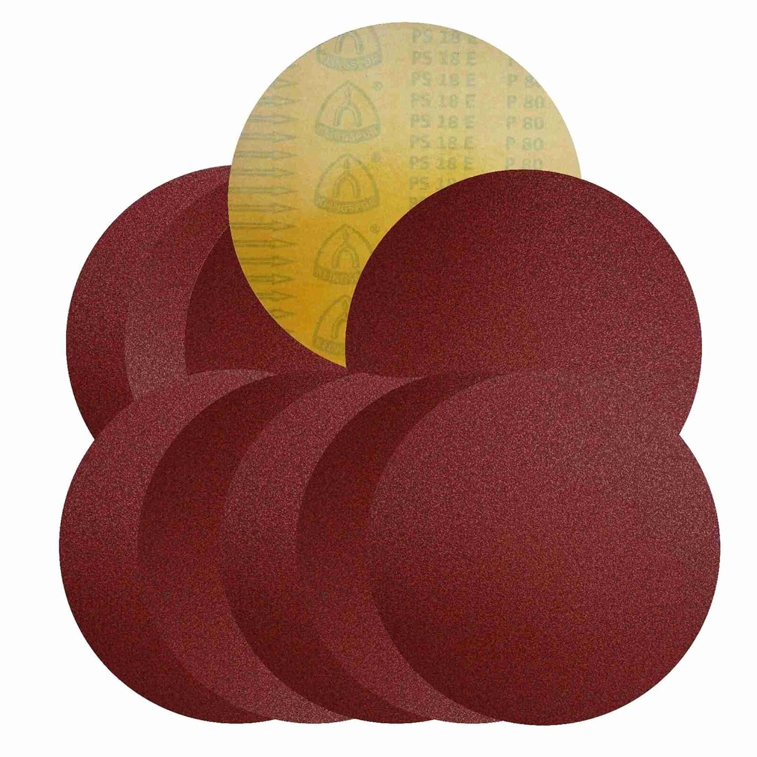 Selbstklebende Schleifscheiben – 10 Stück – E-papier, Körnung 80 – Antistatisch, Unperforiert – Für Weichholz Und Harzhaltiges Holz – Ø 250 Mm