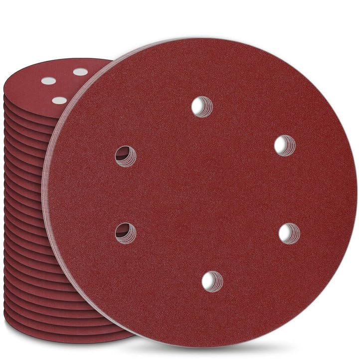 30 Schleifscheiben 225 Mm – 6-loch-schleifpapier – Körnungen P60 Bis P400 – Für Trockenbauschleifer Und Wände – Ideal Für Gips Und Holz