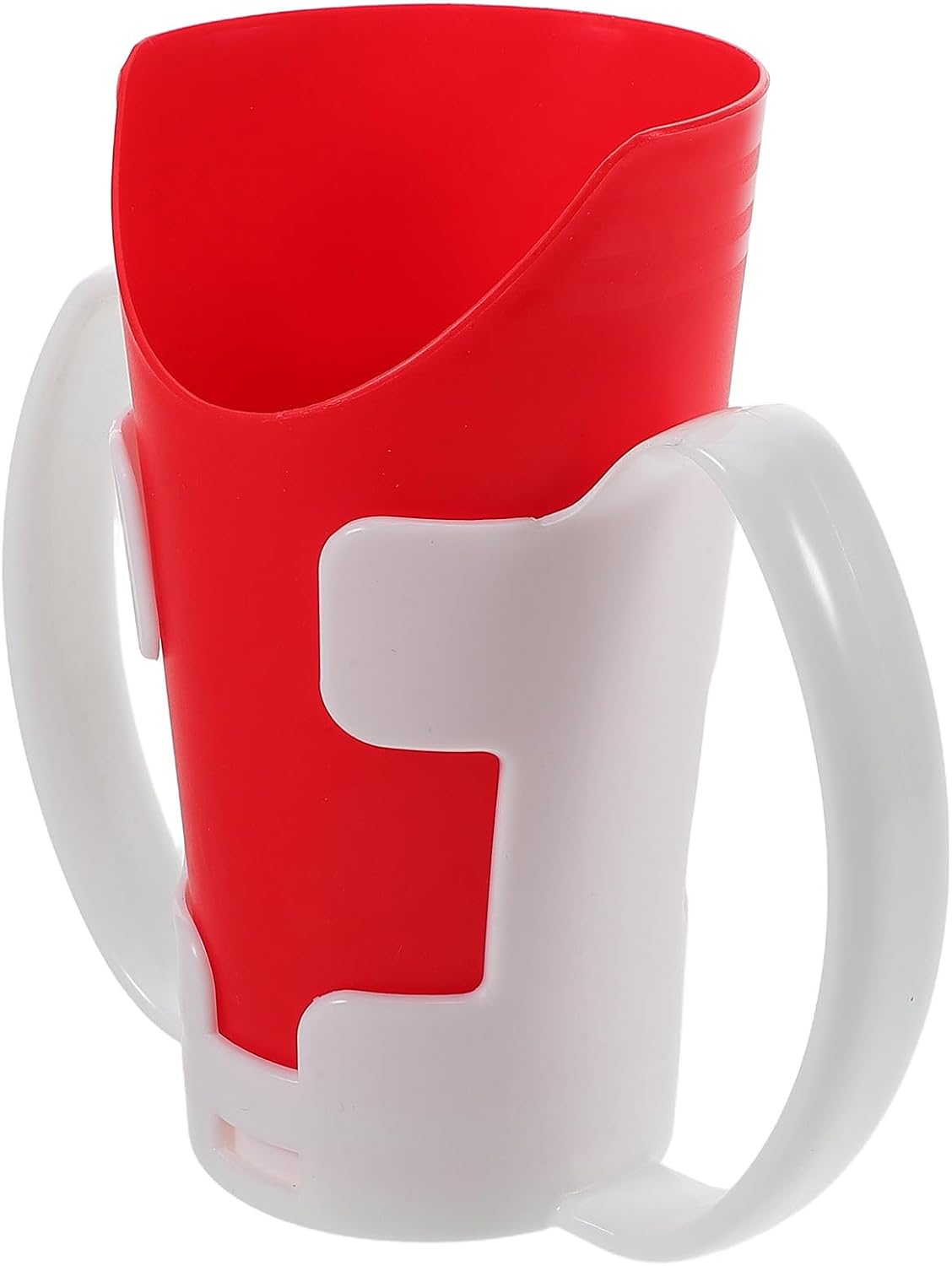Ergonomischer, Schräger Becher, Rot – 1 Stück – Robustes Kunststoffmaterial – Schluckhilfe Ohne Kippen – Für Senioren Und Rehabilitationspatienten – Mit Abnehmbarem Griff