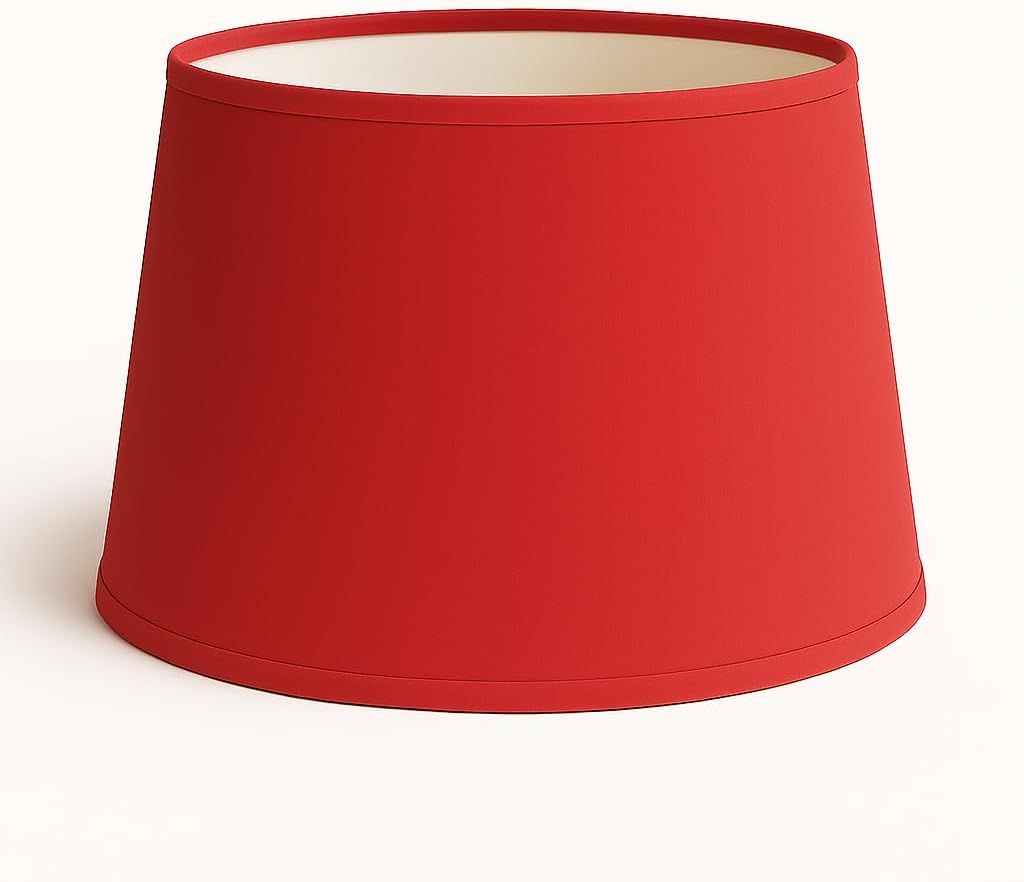 35 Cm Lampenschirm – 1 Stück – Baumwollgewebe Mit Pvc-futter – Optimale Lichtstreuung – Für Tisch- Und Stehlampen – Rot